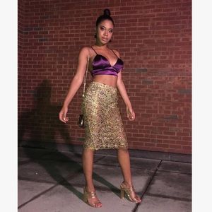 Gold & Purple Sequin Set